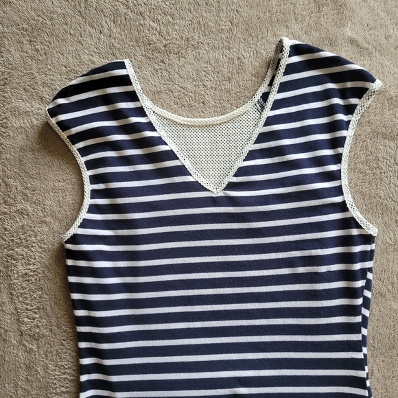 Belle Badgley Mischka striped cotton sleeveless dress size 4 - Picture 11 of 16